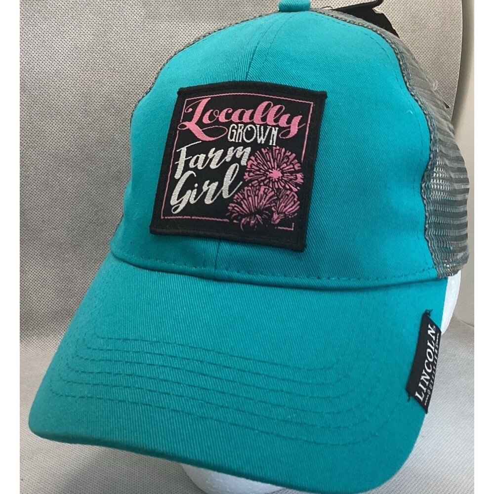 Womens Hat Baseball Ball Cap LOCALLY GROWN FARM GIRL Adjustable Mesh Back